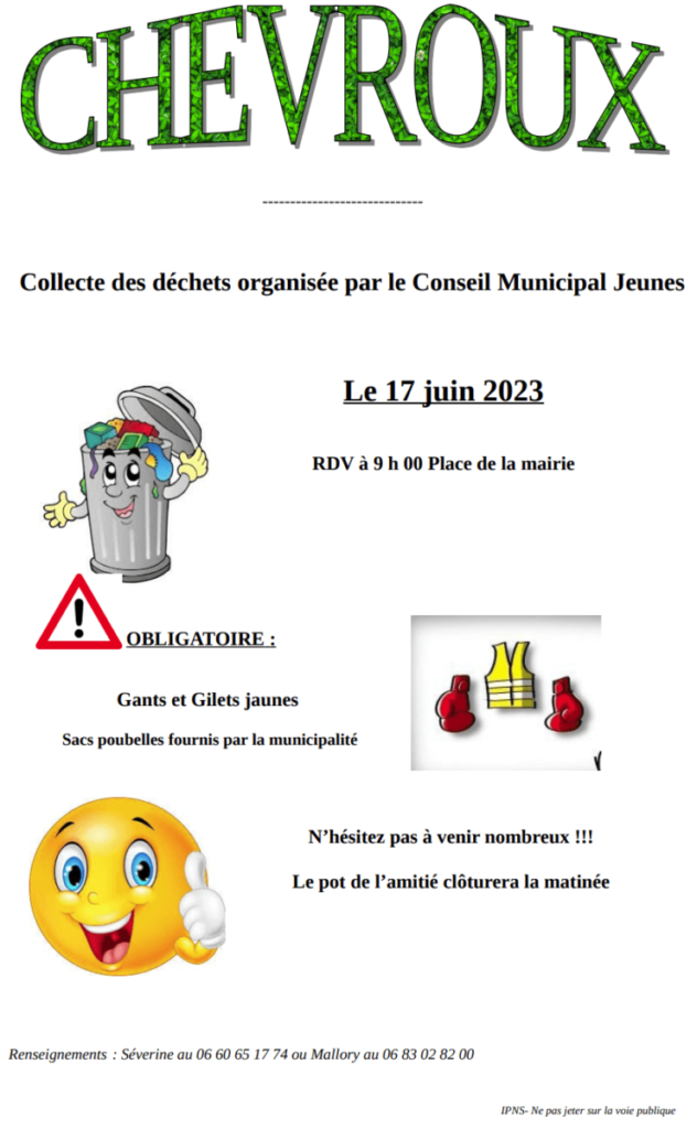 Affiche collecte de déchets